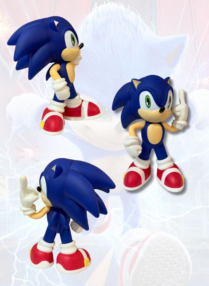 سونيك مجسم سونيك القنفذ مع صندوق - لعبة شخصية لعبة فيديو كلاسيكية باللون الأزرق - Image 2